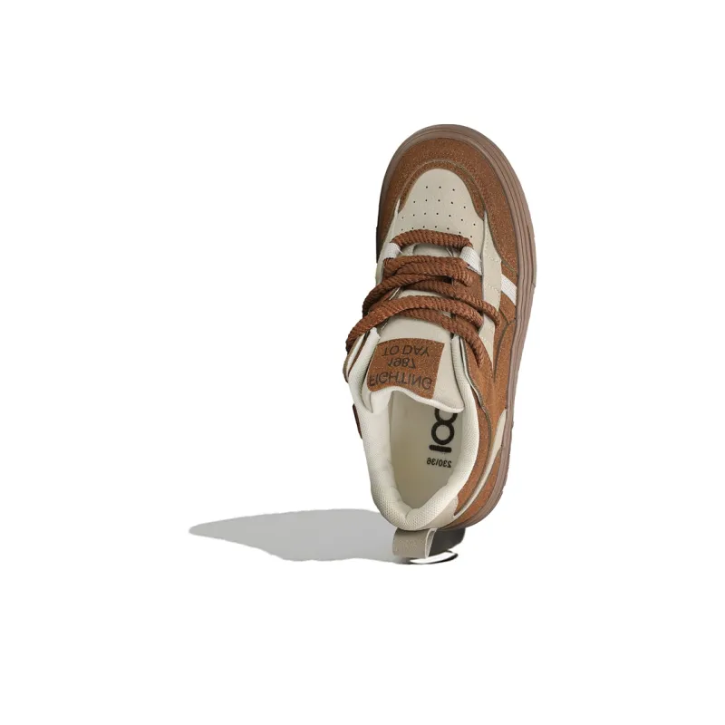 B10CROWN Slip Resistant Low Top Skateboard Shoes Women's Brown-3