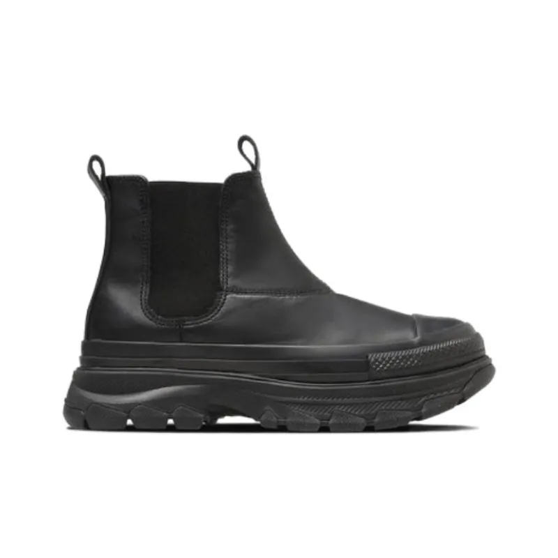 Converse All Star LEATHER Ⓡ TREKWAVE SIDEGORE HI Abrasion Resistant Breathable High Top Casual Shoes Unisex Black-1