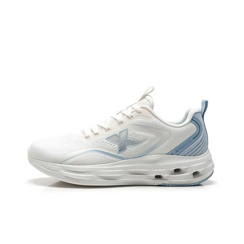 XTEP Cushioning Breathable Low-Top Running Shoes Men's Sail White/Evening Dusty Blue-0