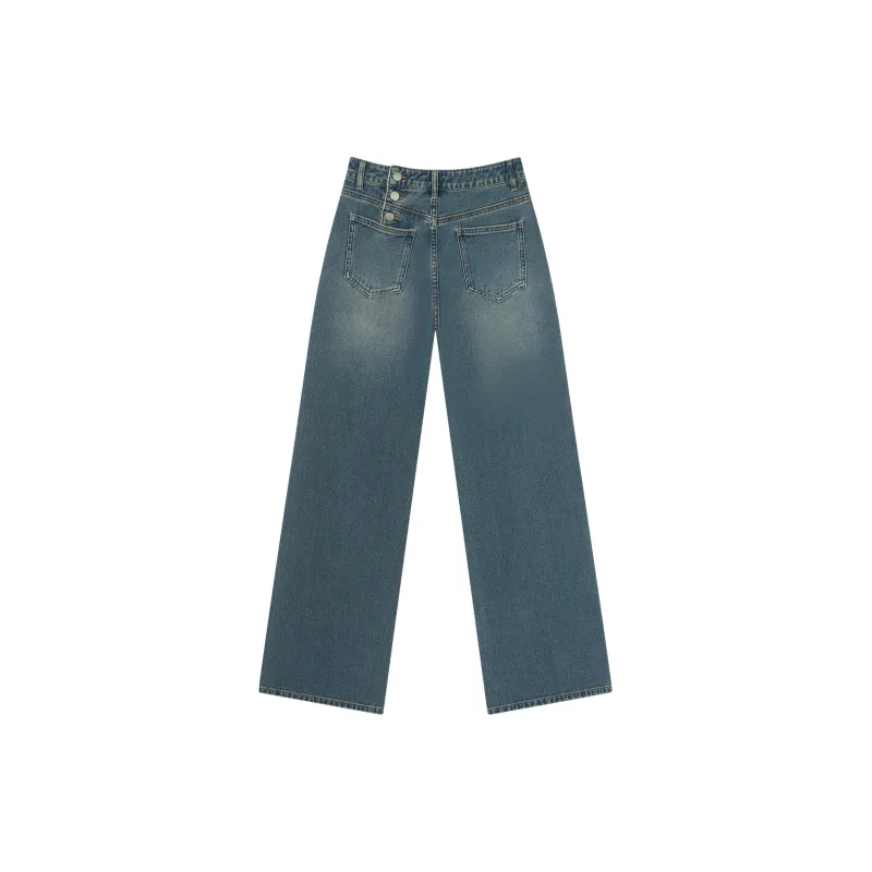 DIALOGUE Jeans Women's Washed Denim Blue-1