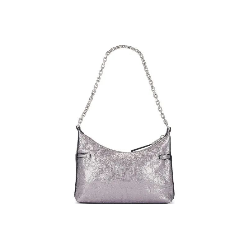 GIVENCHY Voyou Layered Leather Handbag Shoulder Bag Women's Silver Gray-2