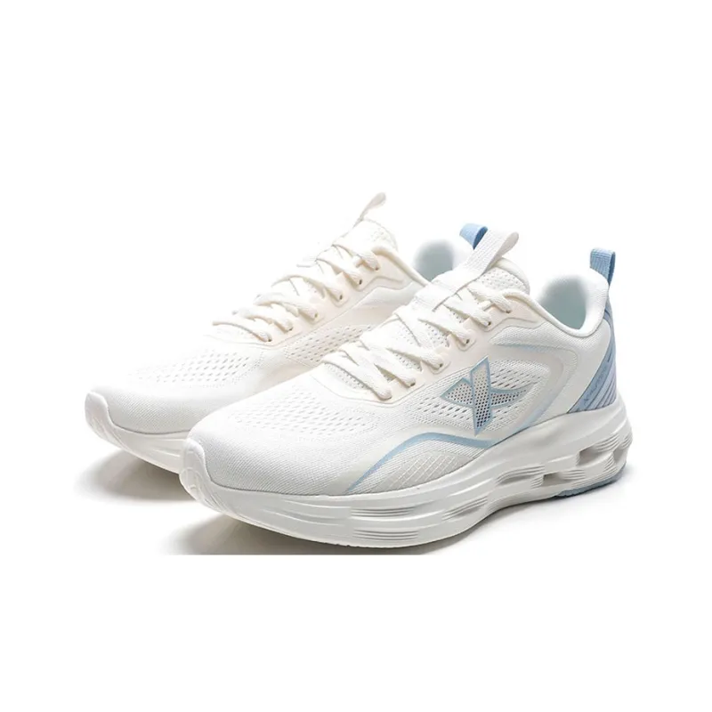 XTEP Cushioning Breathable Low-Top Running Shoes Men's Sail White/Evening Dusty Blue-2