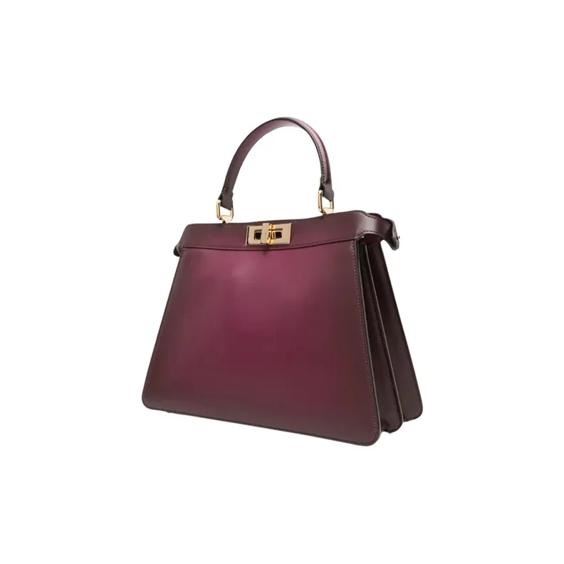 FENDI Peekaboo ISeeU Calfskin Shoulder Bag Crossbody Bag Handbag Large Size Women's Bordeaux Fuchsia-1