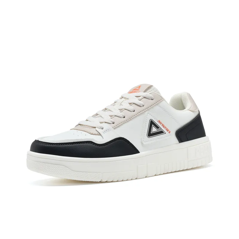 PEAK Air Force 1 Cushioning Coverage Lightweight Breathable Low Top Skateboard Shoes Men's Beige White Black-2