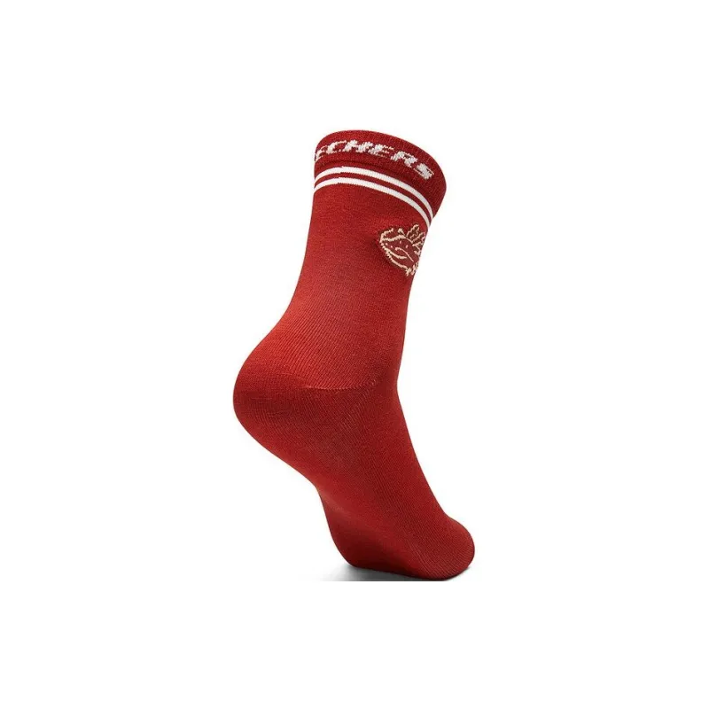 Skechers New Year Mid Calf Socks Unisex 2 Pack Brick Red-4