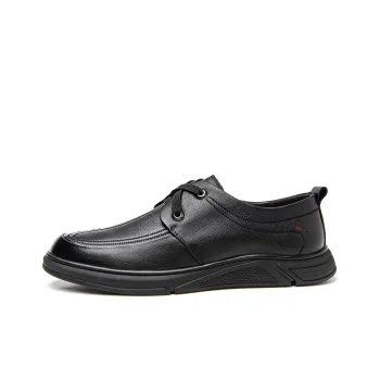 GZZ Dress Shoes Men Low Top Black/Brown
