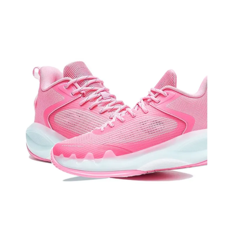 XTEP Light Attack Low Top Performance Basketball Shoes Men's Peach Pink-2
