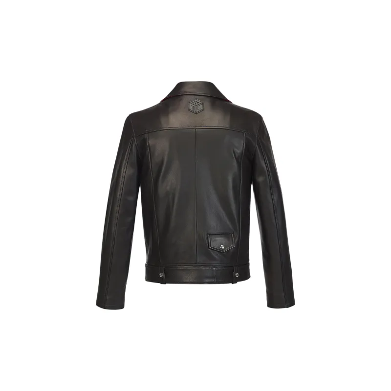 MCM Leather Jackets Men Black-1
