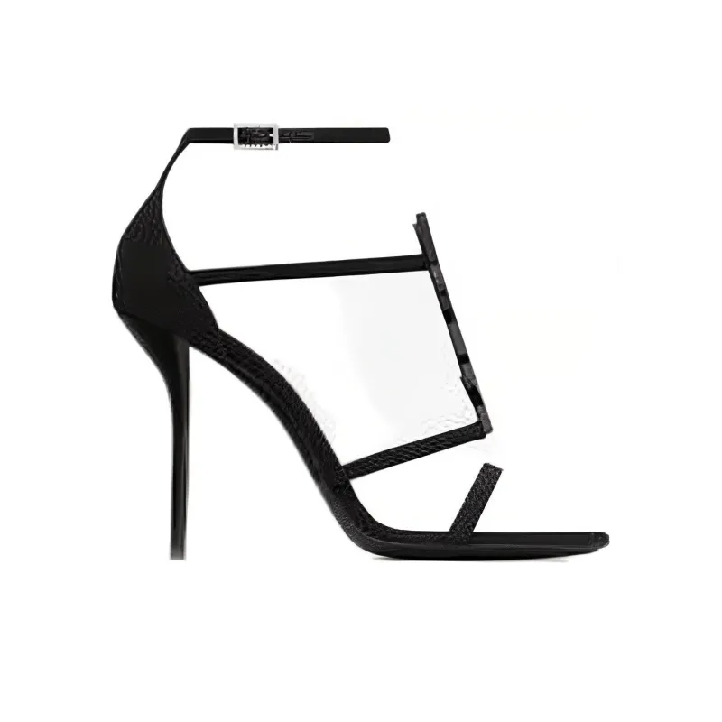 SAINT LAURENT Strap Sandals 10cm Women's Black-1