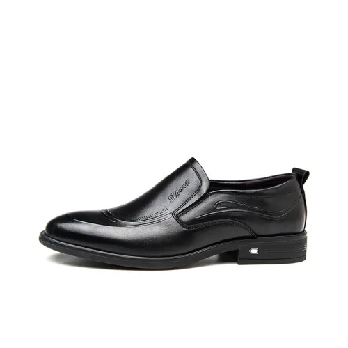 GZZ Dress Shoes Men Low-Top Black
