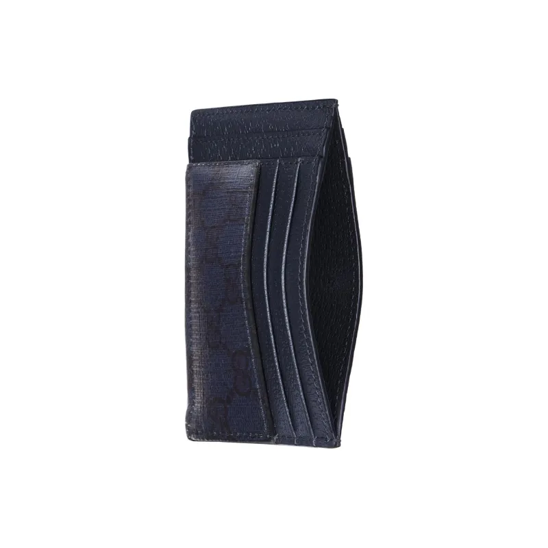GUCCI Ophidia Canvas With Leather Card Holder Men's Blue & Dark Blue-6