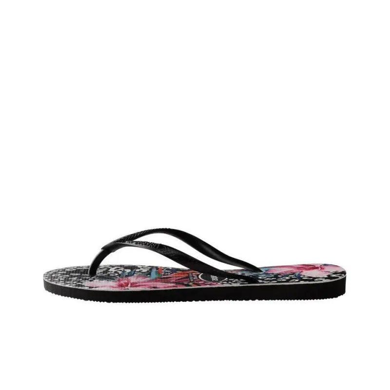 Havaianas Slim Animals Quiet Quick Dry Flip Flops Women's Black-0