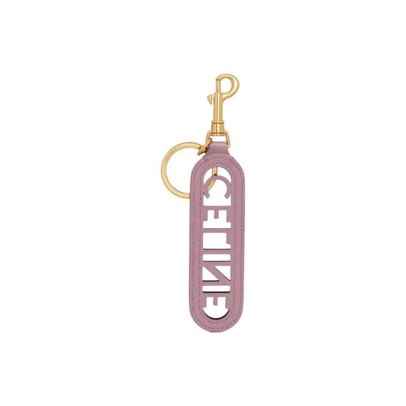 CELINE Smooth Calf Leather Key Ring Pendant Bag Accessory Women's Petal Pink-2