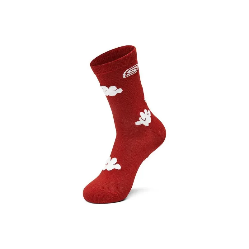 Skechers New Year Mid Calf Socks Unisex 2 Pack Brick Red-1