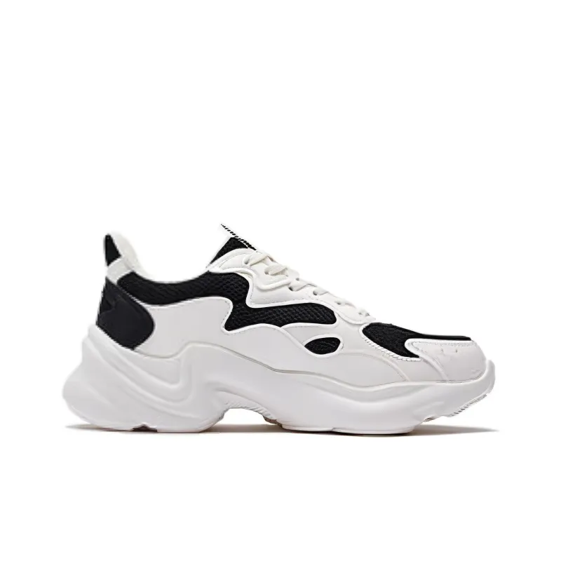 361° Anti Slip Wear Resistant Low Top Casual Shoes Women's White Black-1