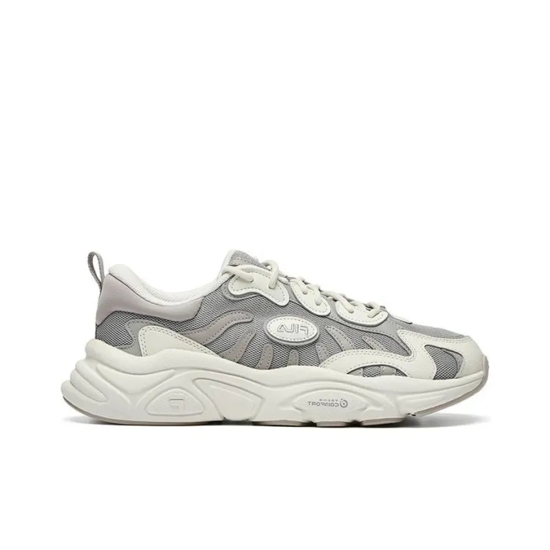 FILA Keppler Cushioning Anti Slip And Wear Resistant Low Top Casual Shoes Men's Gray White-1