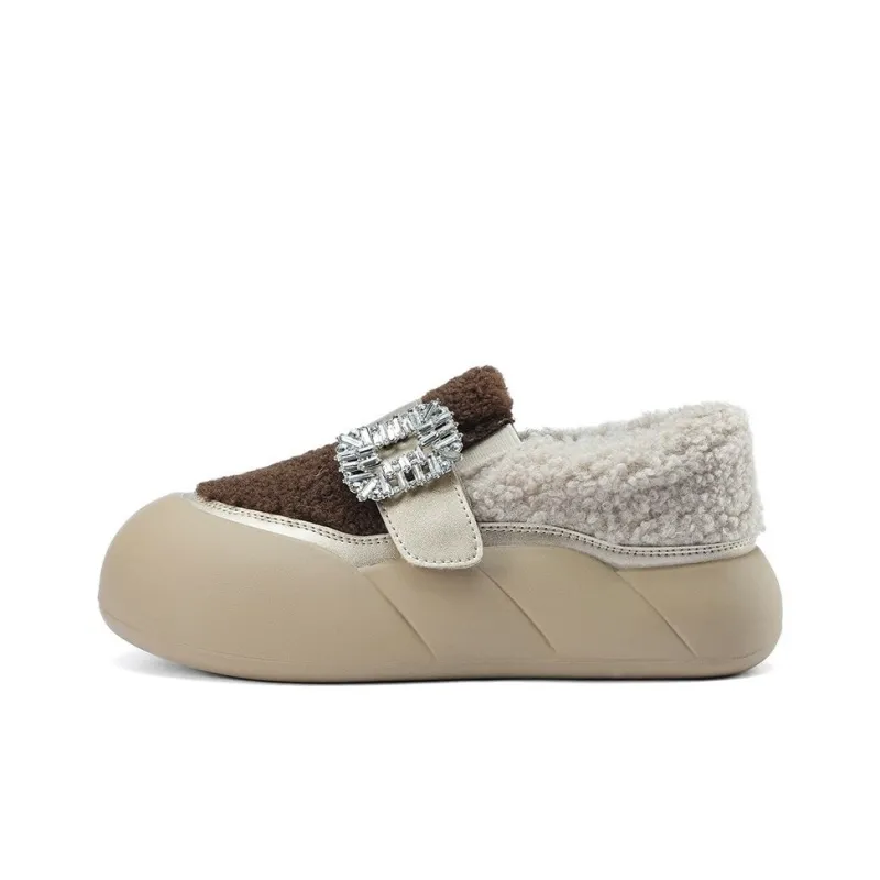 D:FUSE SCANDINAVIA Warm And Wear-Resistant Coverage Low-Top Casual Shoes 4..5cm Women's-8