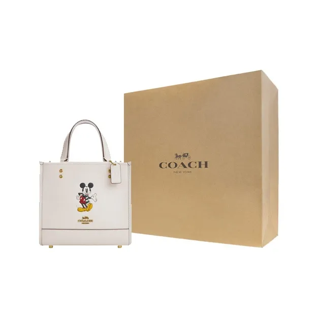COACH Dempsey Leather Sheet Music Bag Tote Bag Shopping Bag Shoulder Bag Crossbody Bag Handbag Small Size Women's Ecru-6