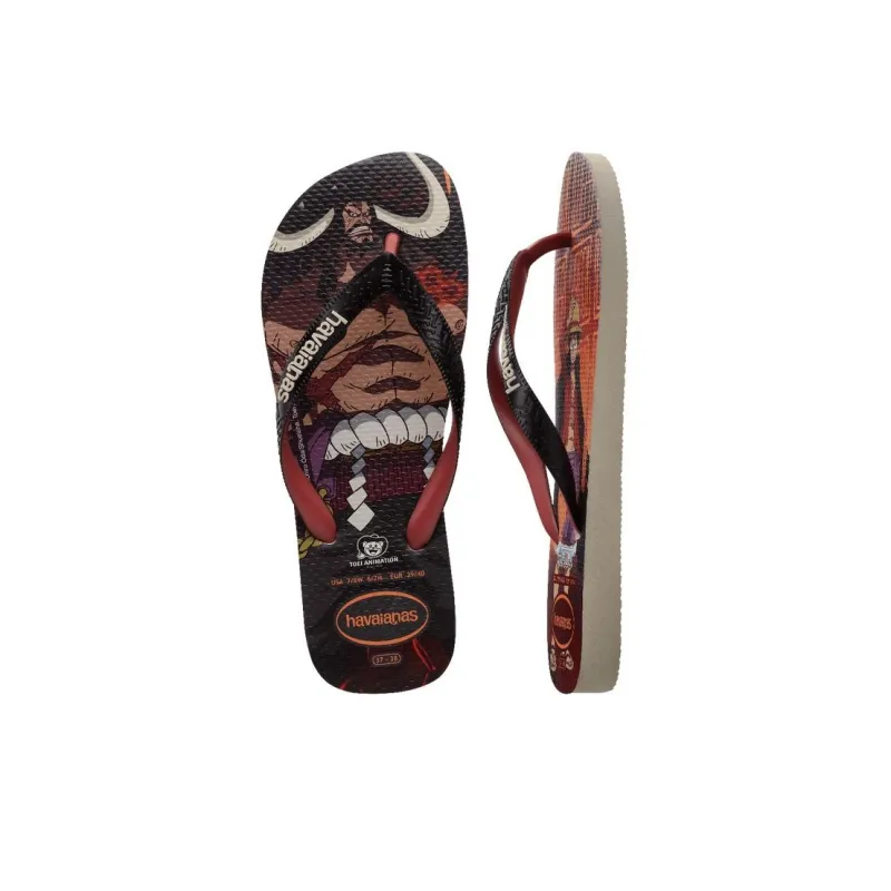 One Piece x Havaianas Flip Flops Unisex Red Black-4