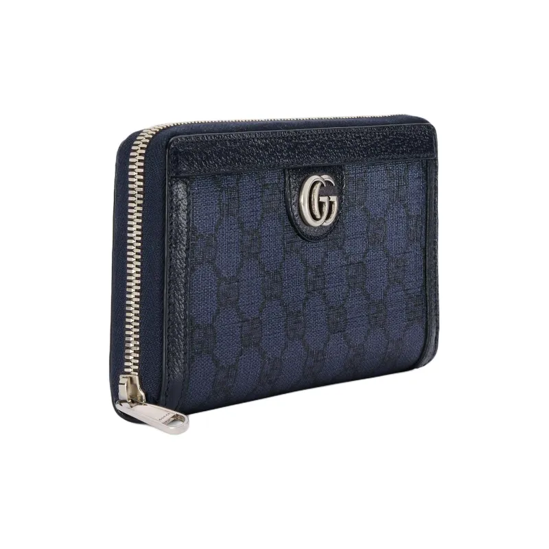 GUCCI Ophidia Canvas Wallet Men's Blue & Dark Blue-1