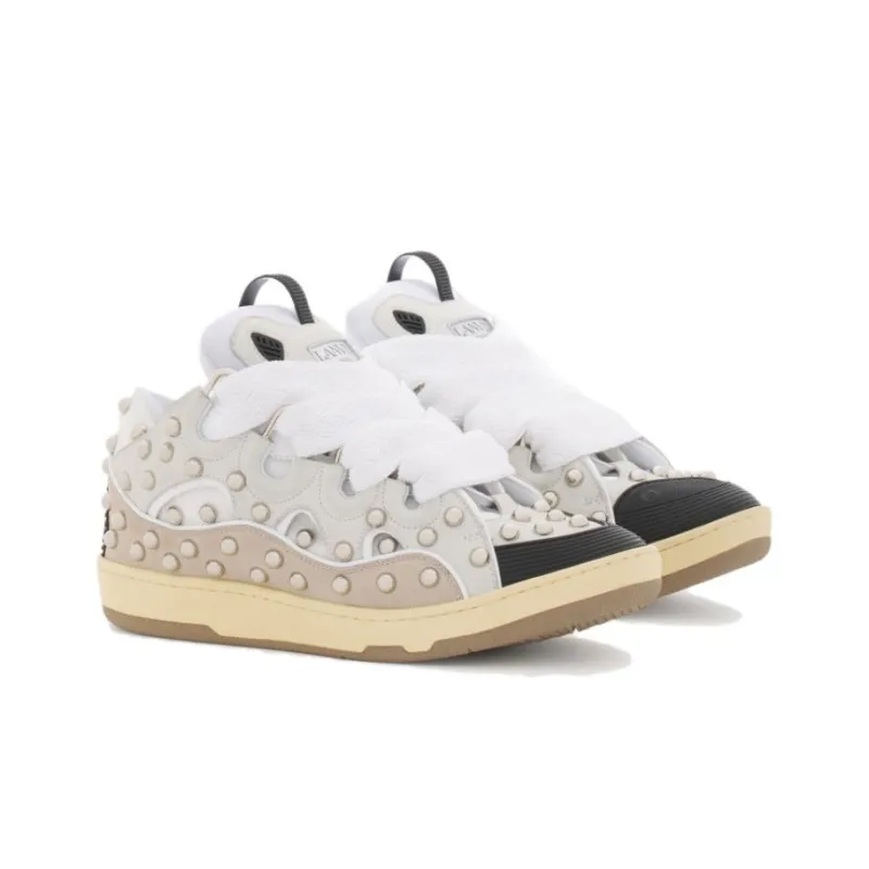 Lanvin Curb 'White Studded'-2