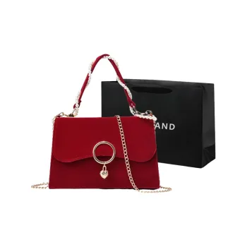 PINK·LAND Suede One Shoulder Handbags Regular Women's Red