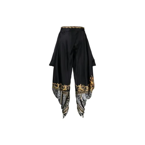 CAMILLA Graphic-print Draped Silk Trousers