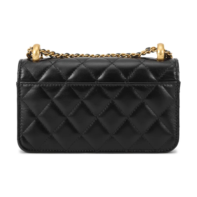 CHANEL WOC Calfskin Wallet On Chain, Coin Purse, Crossbody Bag, Shoulder Bag Women's Black-2