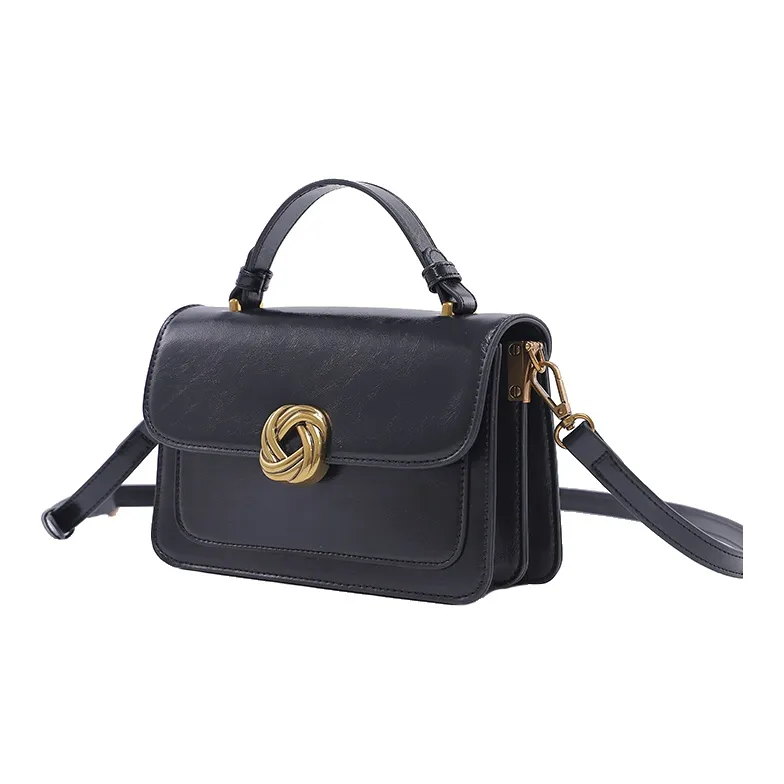 AUGTARLION PU Small Square Bag, Shoulder Bag, Crossbody Bag, Handbag Large Size Women's Black-2