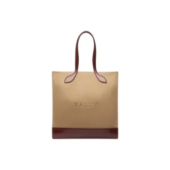 BALLY Cow Leather Tote Bag Shopping Bag Handbag Large Size Women's Brown