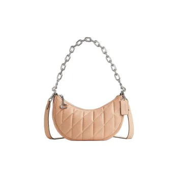 COACH Mira Leather Shoulder Bag, Crossbody Bag, Handbag Medium Size Women's Light Khaki