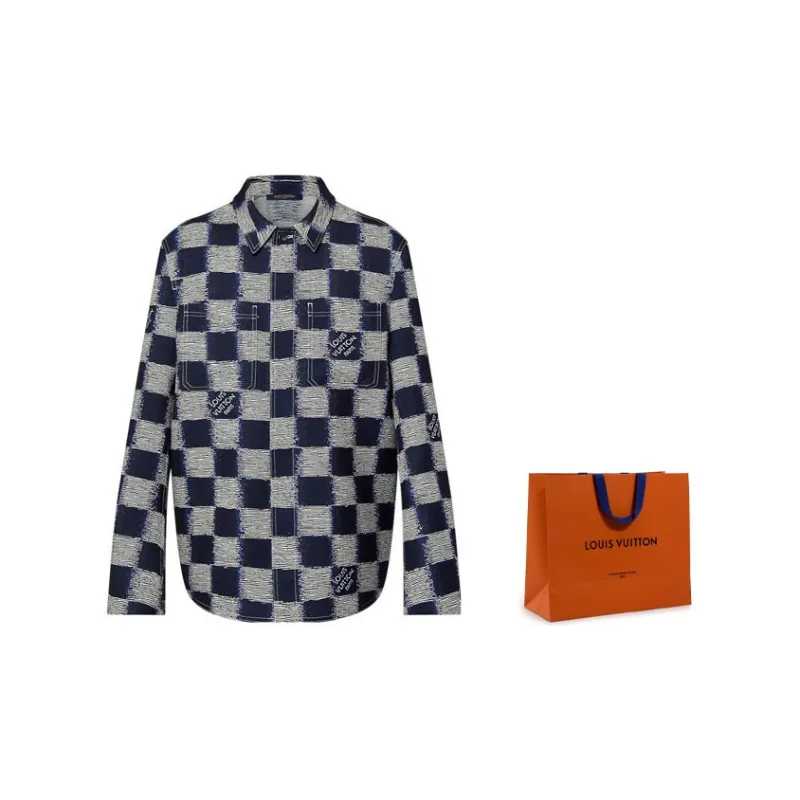 LOUIS VUITTON 2010s Damier Azur Shirt-3