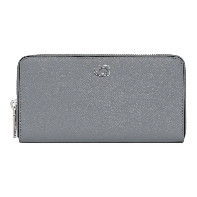 COACH Accordion Wallet Canvas With Leather Clutch Wallet Men's Light Gray-0