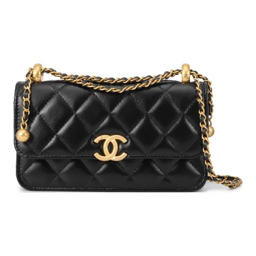 CHANEL WOC Calfskin Wallet On Chain, Coin Purse, Crossbody Bag, Shoulder Bag Women's Black