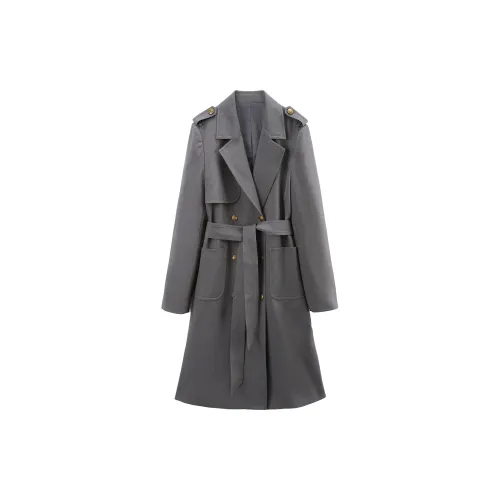 A paradise for awakening Trench Coats Women's Gray