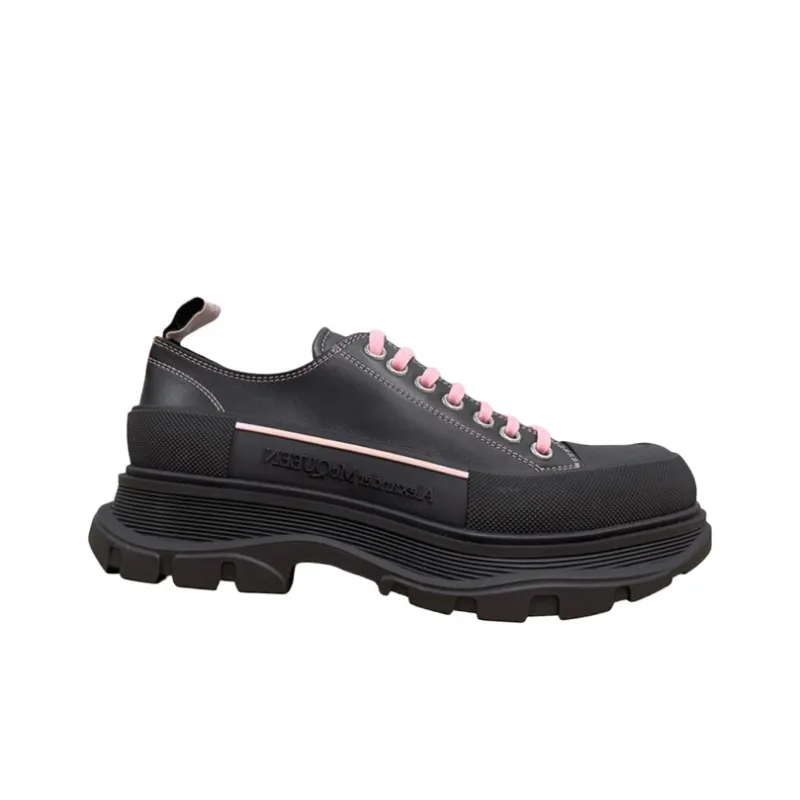 Alexander McQueen Tread Slick Low Lace Up Black Pink-1
