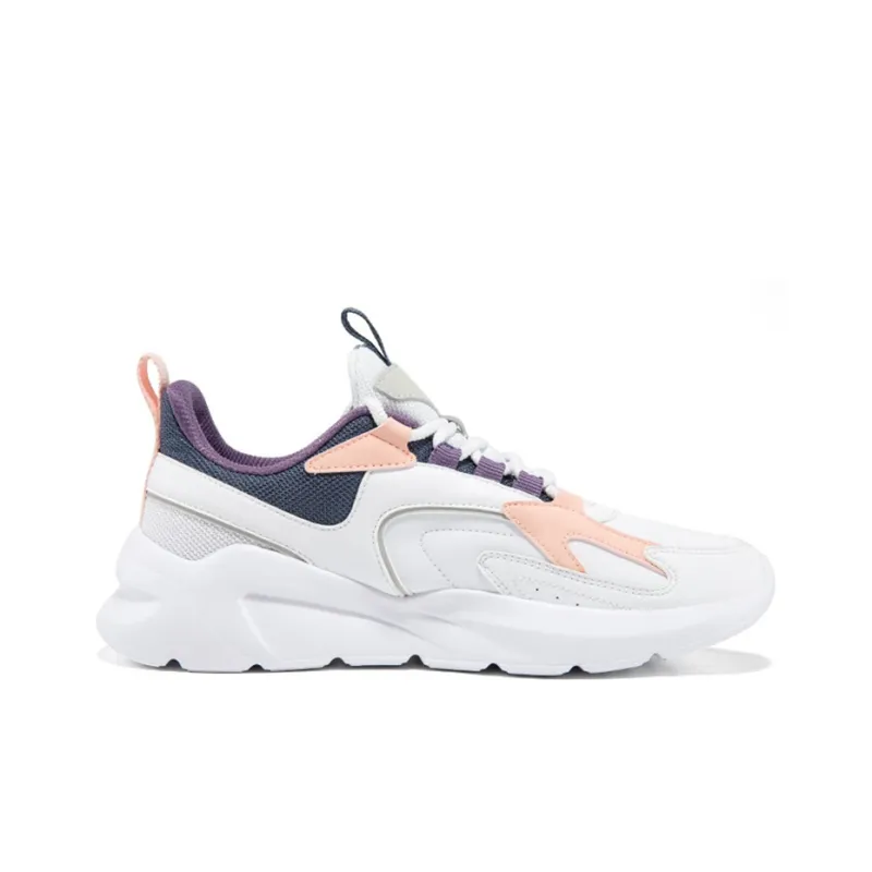 Erke Low Top Casual Shoes Women's White Blue Pink-1