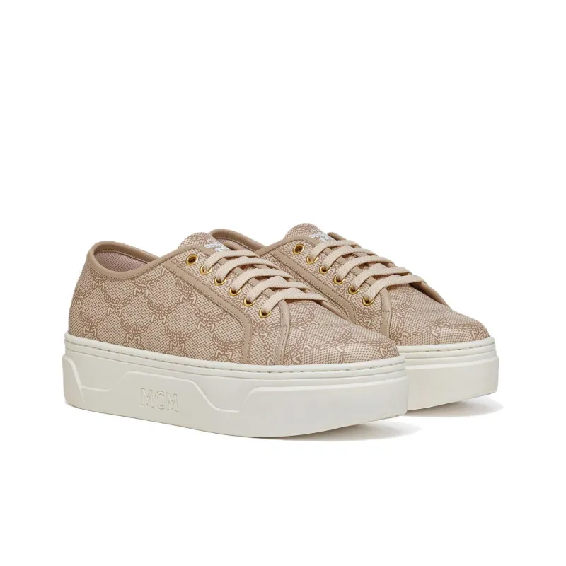 MCM Low Top Skateboard Shoes Women's Brown-1