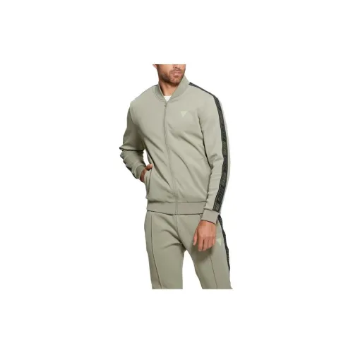 GUESS Kermit Full-Zip Sweatshirt Jackets Coats Men's Light Green
