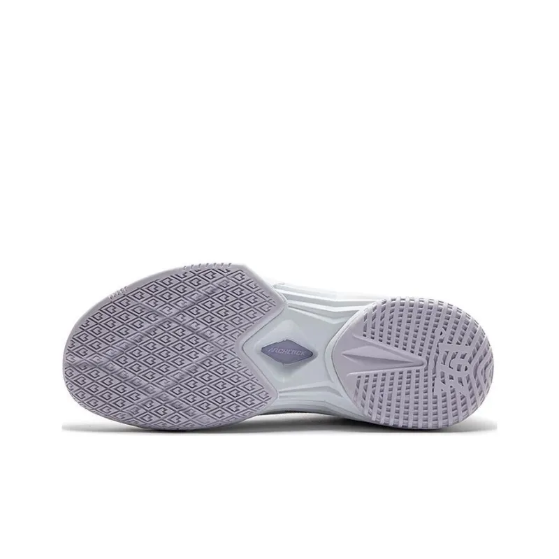 361° Cushioning Wear Resistant Low Top Basketball Shoes Men's White Purple-4