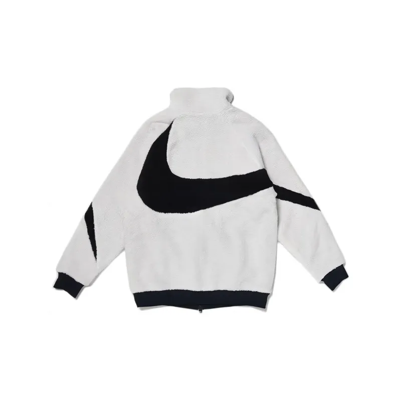 Nike Big Swoosh Reversible Boa Jacket Asia Sizing White Black S  