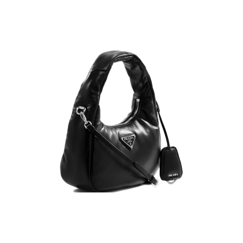 PRADA Soft Sheep Leather Shoulder Bag, Crossbody Bag, Handbag Mini Women's Black-1