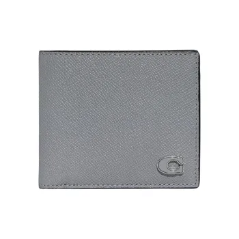 COACH Billfold Wallet Leather Coin Purse Wallet Men's Gray Blue