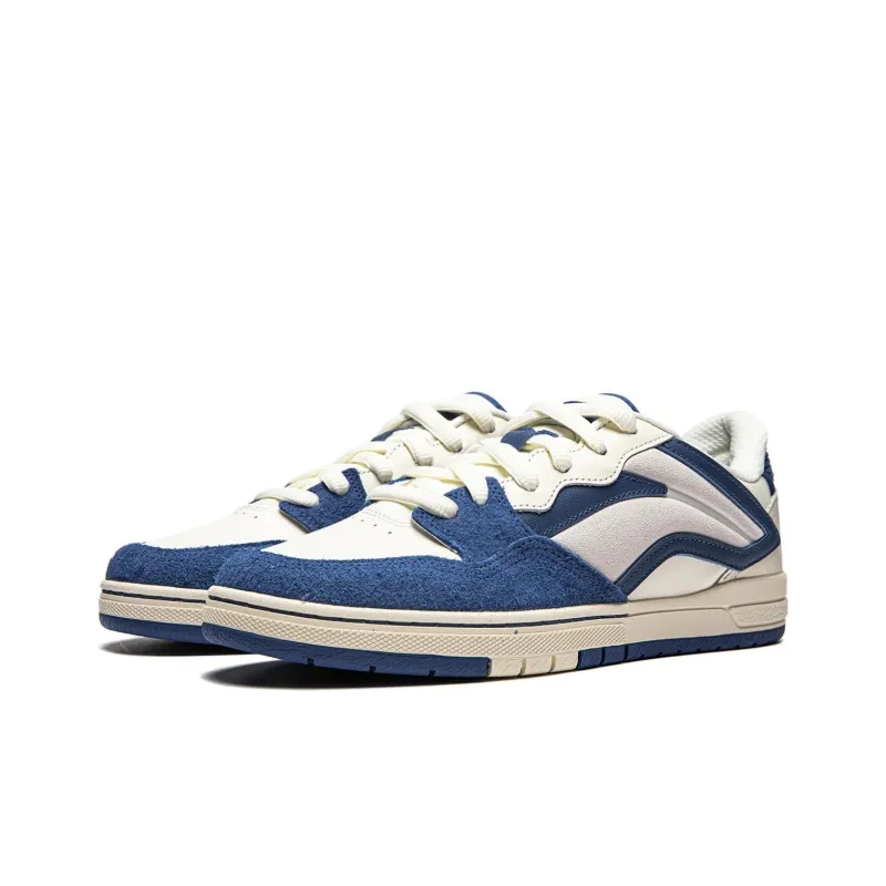 LiNing Wave Pro Slip-Resistant Cushioning Low-Top Skateboard Shoes Men's Blue White-2
