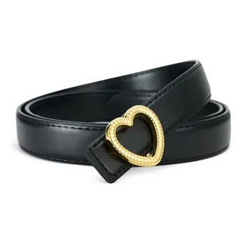 RED DRAGONFLY Fashion Korean Style Belt Top Grain Cow Leather Smooth Buckle Trimmable Belt Women's Width 2.8CM