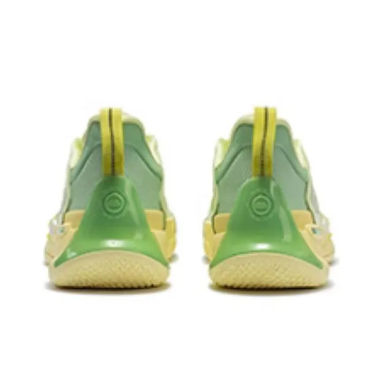 361° Burning Battle ISO Cushioning Breathable Low Top Basketball Shoes Men's Green Yellow-2