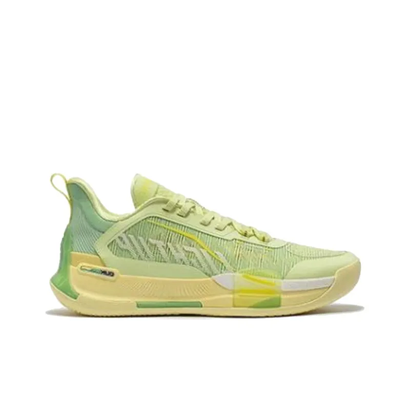 361° Burning Battle ISO Cushioning Breathable Low Top Basketball Shoes Men's Green Yellow-1