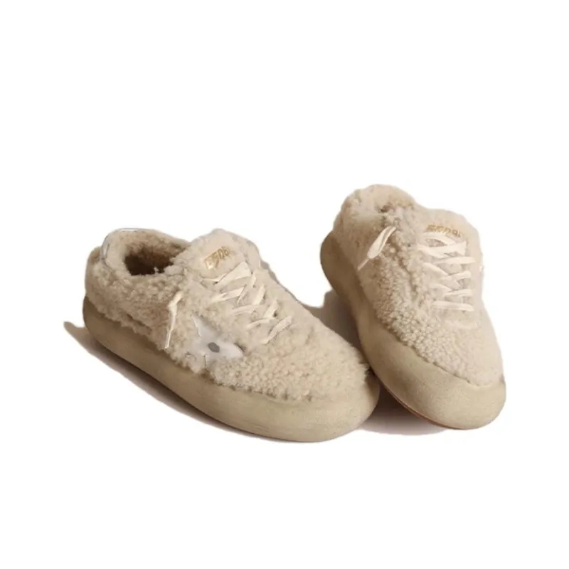 Golden Goose Women's Space Star 'Beige Shearling'-3