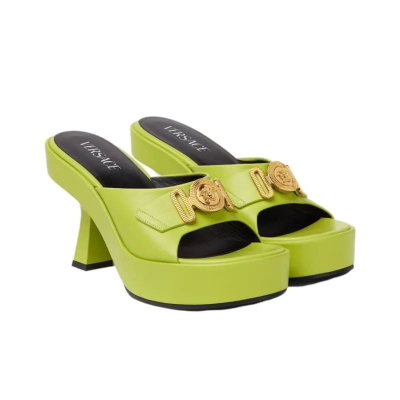 FANSIZHE MEDUSA BIGGIE Series Rubber Sole Slide Slippers Women's Green-2