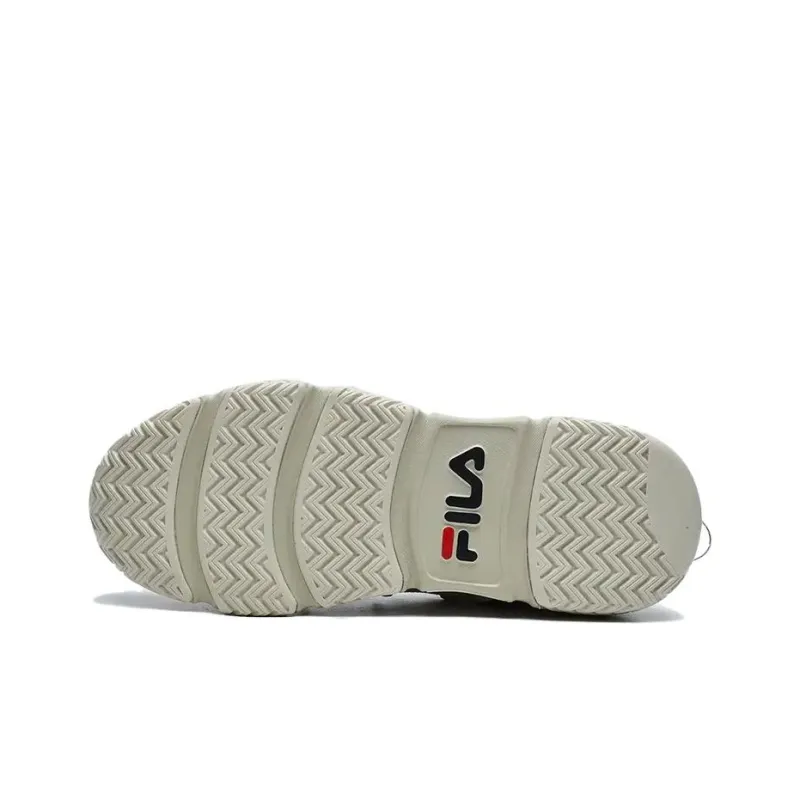 FILA FUSION BARRICADE Puffy Shoes Wear Resistant Low Top Chunky Sneakers Men's Beige-4